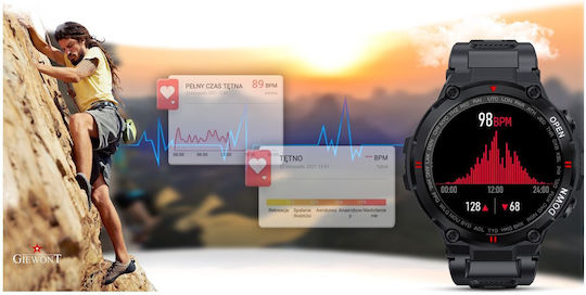 Giewont 430-1 Smartwatch with Heart Rate Monitor (Black) view 6