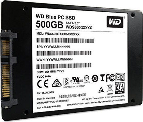 Western Digital Blue SSD 500GB 2.5 Inch SATA III Connection view 4