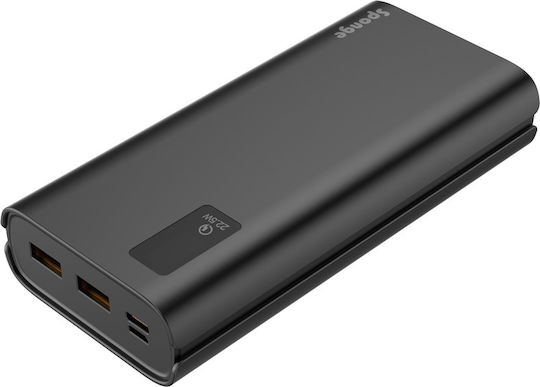 Sponge Power Bank 20000mAh 22.5W with 2 USB-A Ports and USB-C Port Black
