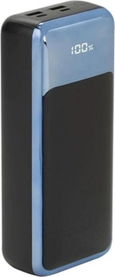 Rivacase VA1080 Power Bank 30000mAh 65W with USB-A Port and USB-C Port Power Delivery / Quick Charge 3.0 Black