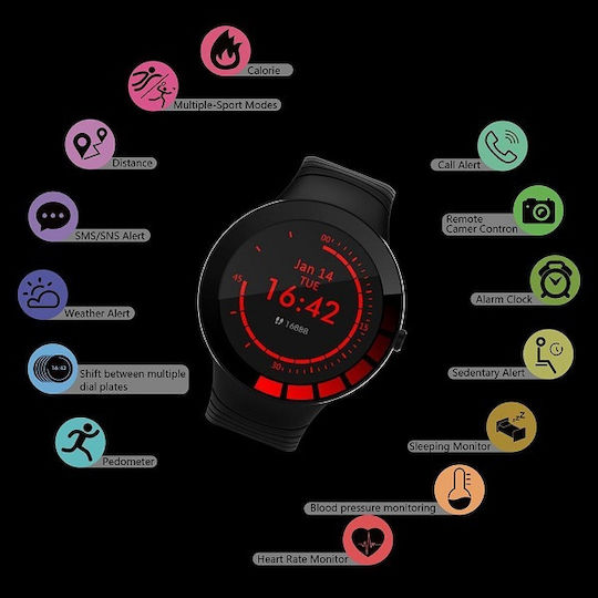 E3 Smartwatch with Heart Rate Monitor (Black) view 3