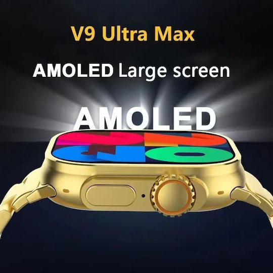 M9 Ultra Max Smartwatch with Heart Rate Monitor (Gold) view 4