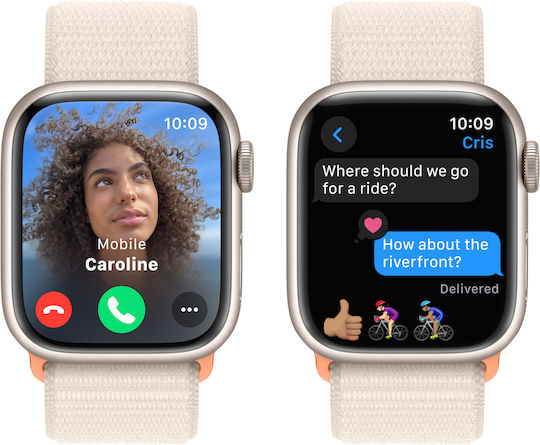 Apple Watch Series 9 Aluminium 41mm Waterproof with Heart Rate Monitor (Starlight with Starlight Sport Loop) Ansicht 6