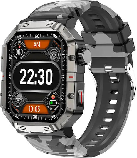 Microwear GW55 Smartwatch with Heart Rate Monitor (Black Camo) view 1