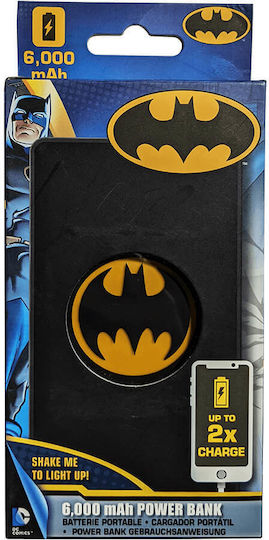 Lazerbuilt DC Batman Power Bank 6000mAh with 2 USB-A Ports Black view 3