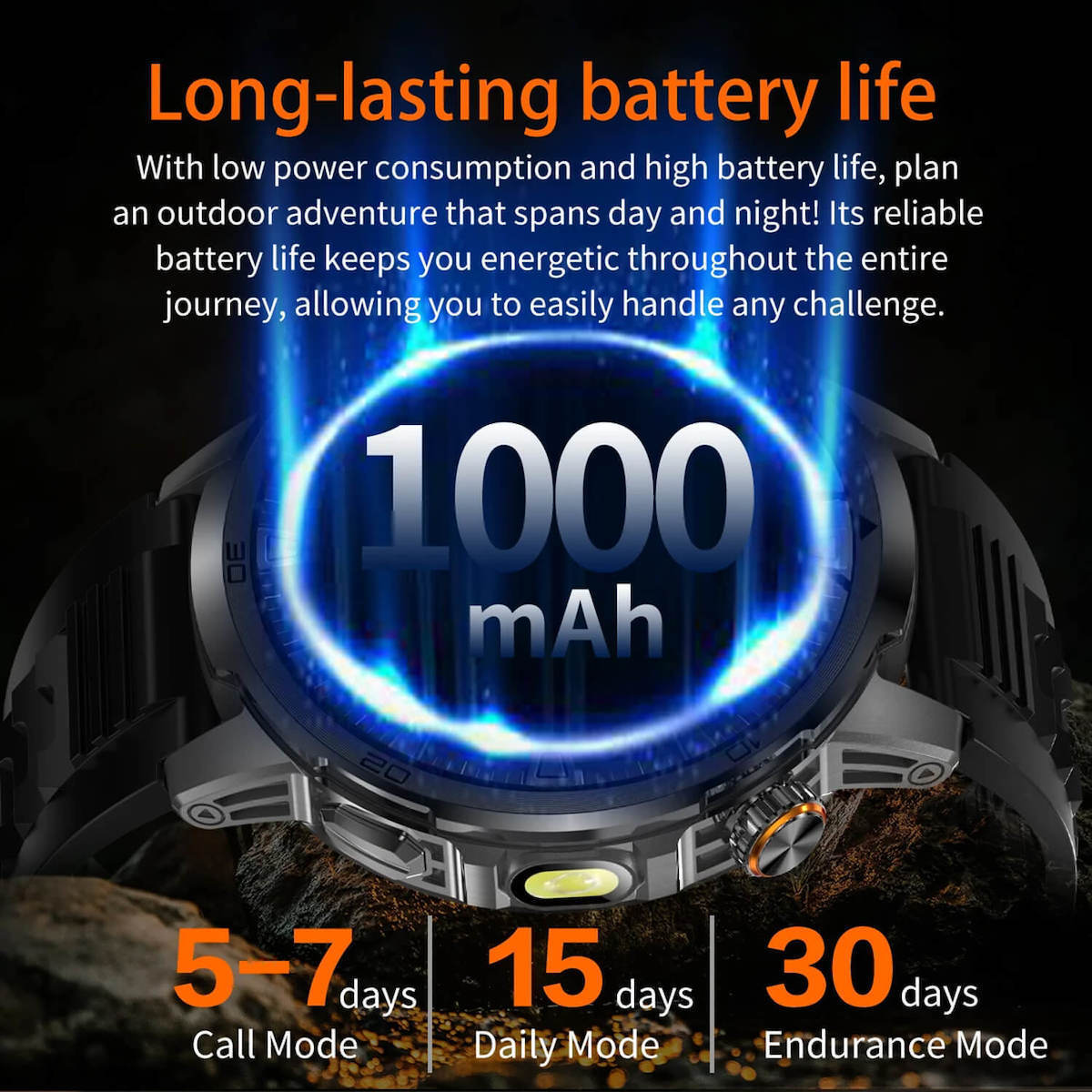 Microwear AK95 Smartwatch with Heart Rate Monitor Black Silicone view 8