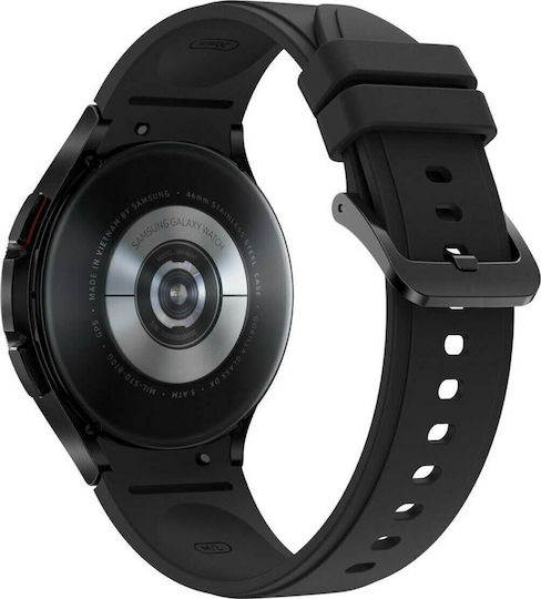 Samsung Galaxy Watch4 Classic 4G Stainless Steel 46mm Waterproof with eSIM and Heart Rate Monitor (Black) view 4
