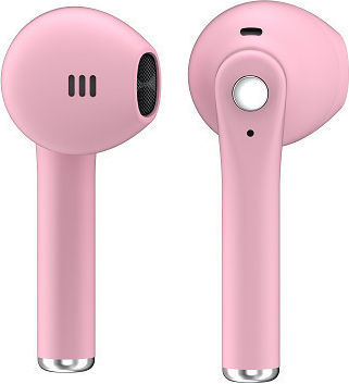 Ledwood T14 Rubber Earbud Bluetooth Handsfree Earphones with Charging Case Pink vue 2