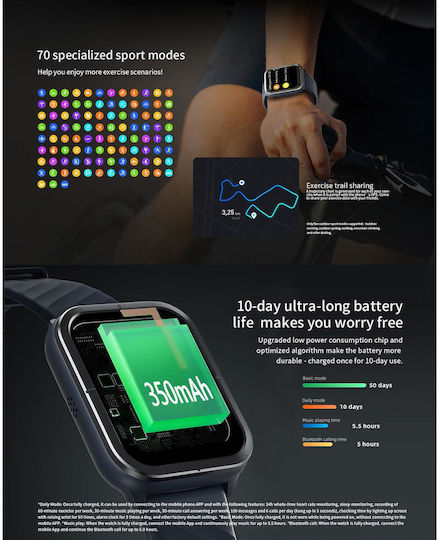 Mibro C3 Smartwatch with Heart Rate Monitor (Black) view 6