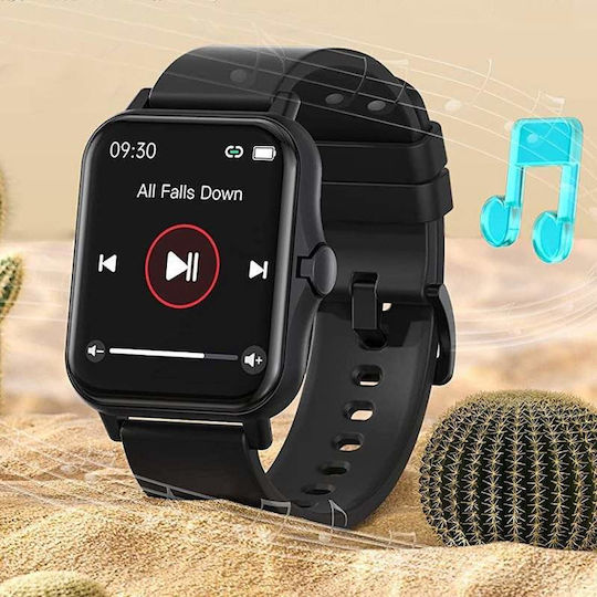 Smartwatch with Heart Rate Monitor (Black) view 4