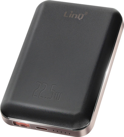 LinQ W15006 MagSafe Power Bank 10000mAh 15W with USB-A Port and USB-C Port Power Delivery Black