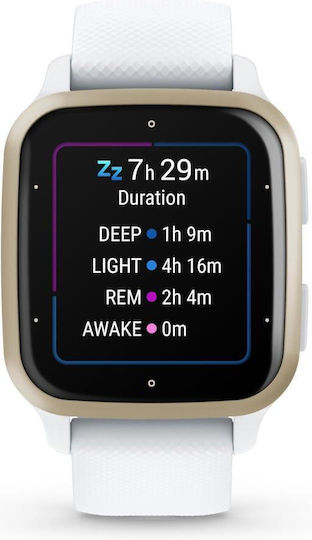 Garmin Venu Sq 2 Aluminium 40mm Waterproof Smartwatch with Heart Rate Monitor (Cream Gold Aluminum Bezel with White Case and Silicone Band) view 4