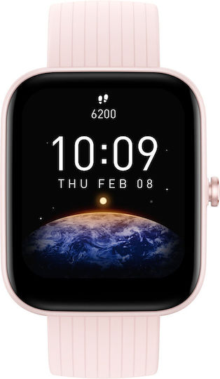 Amazfit Bip 3 Smartwatch with Heart Rate Monitor (Pink) view 1