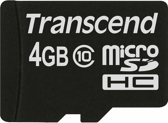 Transcend microSDHC microSDHC 4GB Class 10 Default Speed 10MB/s with Adapter