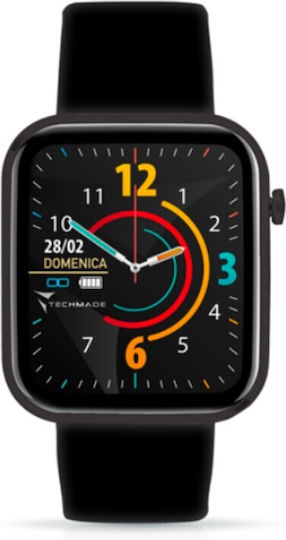 Techmade Hava TM-HAVA Aluminium Smartwatch with Heart Rate Monitor (Full Black)