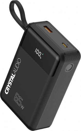 Crystal Audio PBK9 Power Bank 20000mAh 65W with USB-A Port and USB-C Port Power Delivery Black view 1