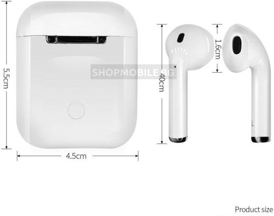 In-ear Bluetooth Handsfree Earphones with Charging Case White view 5
