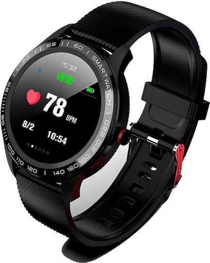Kingwear L9 42mm Smartwatch with Heart Rate Monitor (Black) vue 4