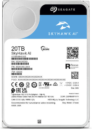 Seagate SkyHawk AI 24TB HDD Hard Drive 3.5" SATA III 7200rpm with 512MB Cache for Desktop ST24000VE002 view 2