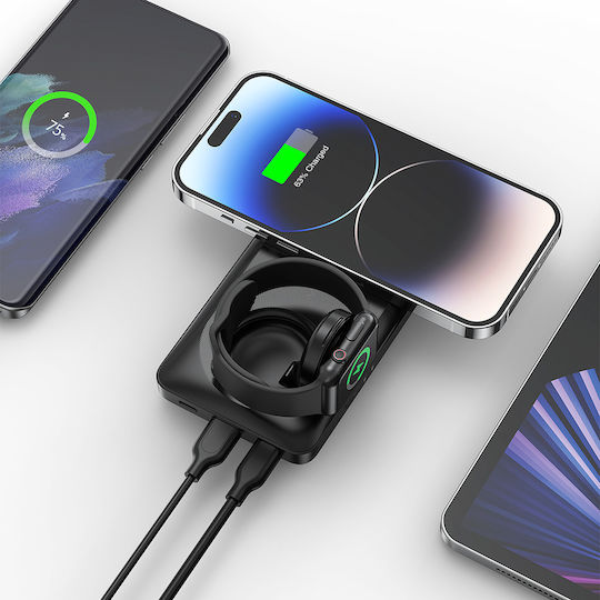 Veger MagMulti Wireless MagSafe Power Bank 10000mAh 15W with USB-A Port and USB-C Port Black vue 2