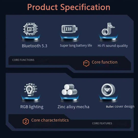 Awei T63 Earbud Bluetooth Handsfree Earphones with Sweat Resistance and Charging Case Black view 6