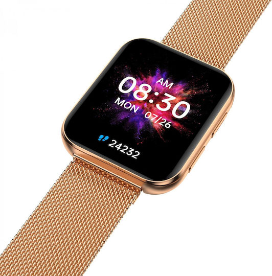 Garett GRC MAXX Stainless Steel Smartwatch with Heart Rate Monitor (Gold) view 3