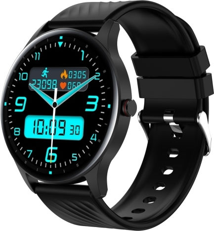 Yk02 1.43 Inch Amoled Screen Smart Watch Bt Call Heart Rate Blood Pressure Blood Oxygen Black