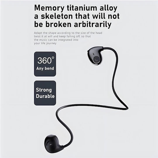 Hileo hi72 Bone Conduction Bluetooth Handsfree Earphones with Sweat Resistance Black vue 3