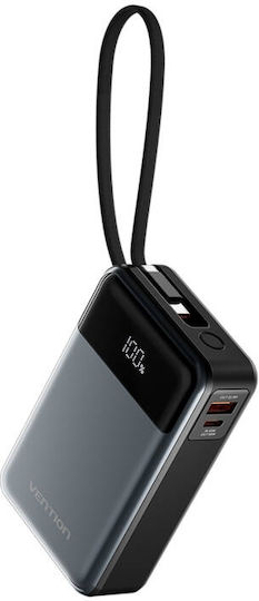 Vention Power Bank 20000mAh 65W with USB-A Port and USB-C Port Black view 3