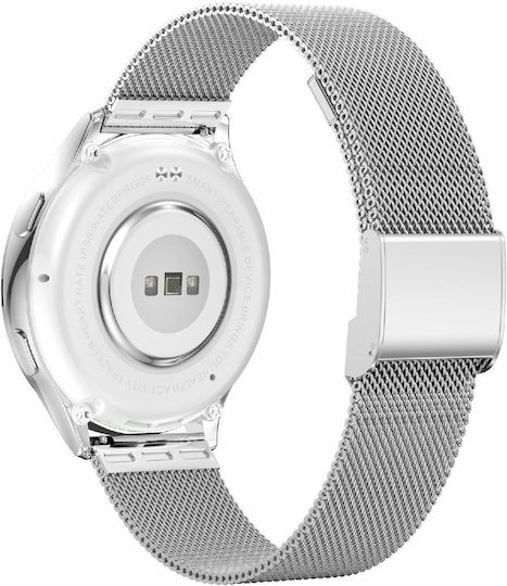 Ak53 Ip67 Bt5.2 1.32inch Smart Watch Support Voice Call Health Monitoring Style:steel Mesh Strap Silver view 4