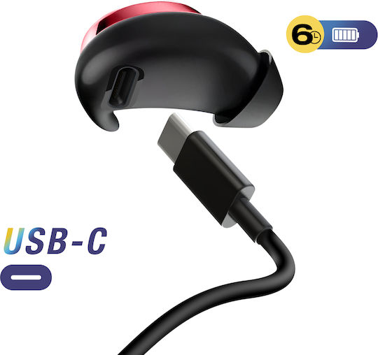 Avizar In-ear Bluetooth Handsfree Earphones Red view 4