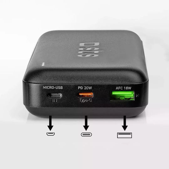 SBS Power Bank 20000mAh 20W with USB-A Port and USB-C Port Power Delivery Black view 8