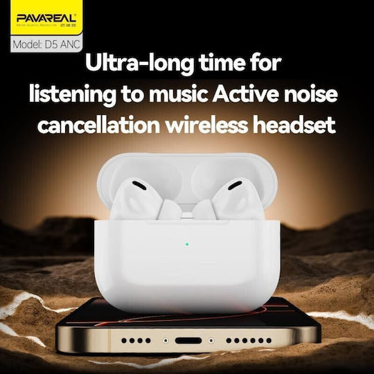 Pavareal D5 In-ear Bluetooth Handsfree Earphones with Charging Case White view 3