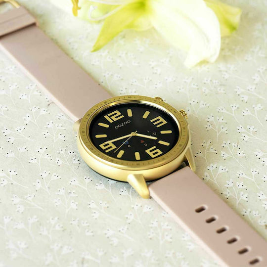 Oozoo Q00318 45mm Smartwatch with Heart Rate Monitor (Gold / Pink) view 3