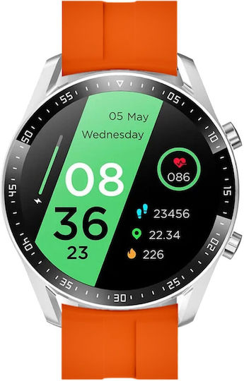 Microwear C300 46mm Smartwatch with Heart Rate Monitor (Orange) view 1