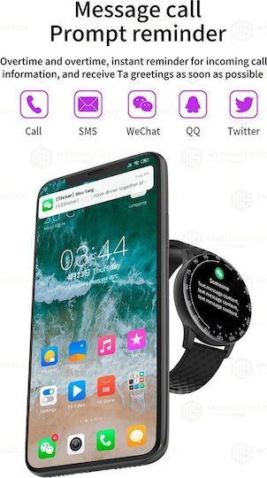 H30 Smartwatch with Heart Rate Monitor (Black) vue 3