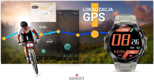 Giewont GW460 Smartwatch with Heart Rate Monitor (Light Stone) view 3
