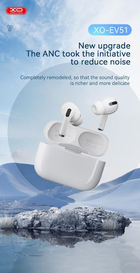 XO EV51 5th Generation In-ear Bluetooth Handsfree Earphones with Charging Case White view 1
