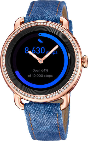 Festina Smartime Hybrid 42mm Smartwatch with Heart Rate Monitor (Blue / Rose Gold) view 1