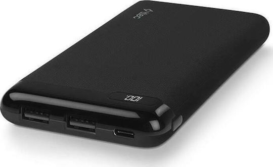 TTEC PowerSlim LCD 10000mAh with 2 USB-A Ports and USB-C Port Black view 1