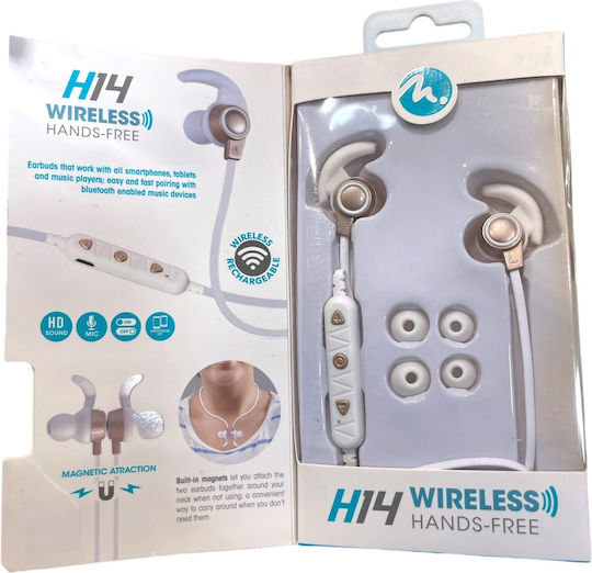 MyMe H14 In-ear Bluetooth Handsfree Earphones with Sweat Resistance White vue 4