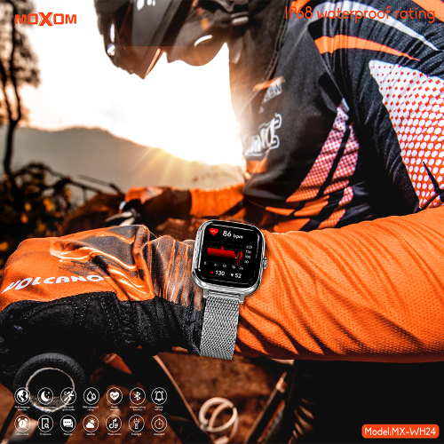 Moxom Mx-wh24 Smartwatch with Heart Rate Monitor (Silver) view 7