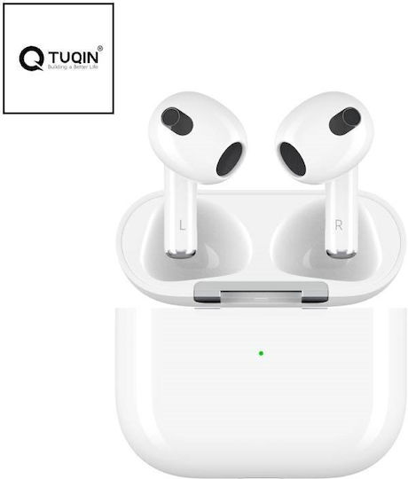Tuqin QW26 Earbud Bluetooth Handsfree Earphones with Sweat Resistance and Charging Case White