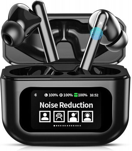 YW06 In-ear Bluetooth Handsfree Earphones with Charging Case Black view 1