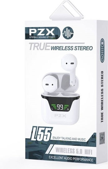 PZX L55 In-ear Bluetooth Handsfree Earphones with Charging Case White view 3