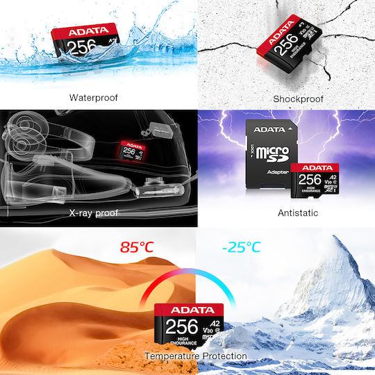 Adata High Endurance microSDXC 64GB U3 V30 A2 UHS-I 100MB/s with Adapter view 4