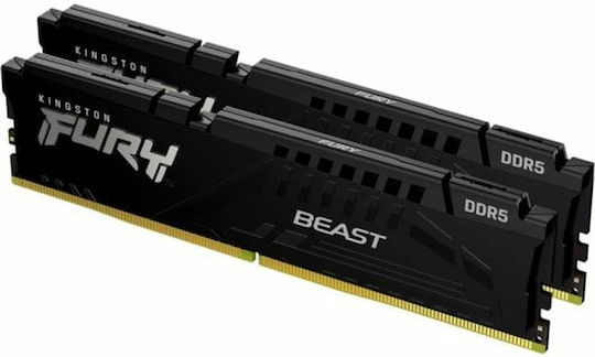 Kingston FURY Beast DDR5 64GB RAM with 2x32GB Modules and Speed 6000 for Desktop KF560C30BBEK2-64