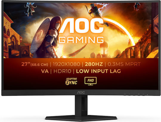 AOC C27G4ZXE VA HDR Curved Monitor 27" FHD 1920x1080 280Hz with Response Time 1ms GTG vue 5