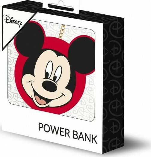 Disney Mickey 001 Power Bank 2200mAh with USB-A Port Red vue 2