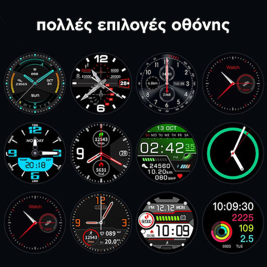 Microwear L13BL Smartwatch with Heart Rate Monitor (Black) view 3